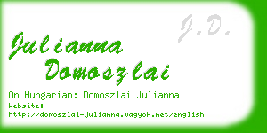 julianna domoszlai business card